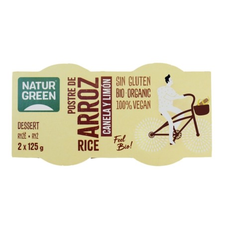 NATURGREEN POSTRE ARROZ CANELA LIMON BIO. 2x125GR.