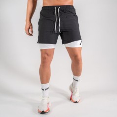 AGONGYM PANTALÓN CORTO PERFORMANCE SHORT NEGRO BLANCO