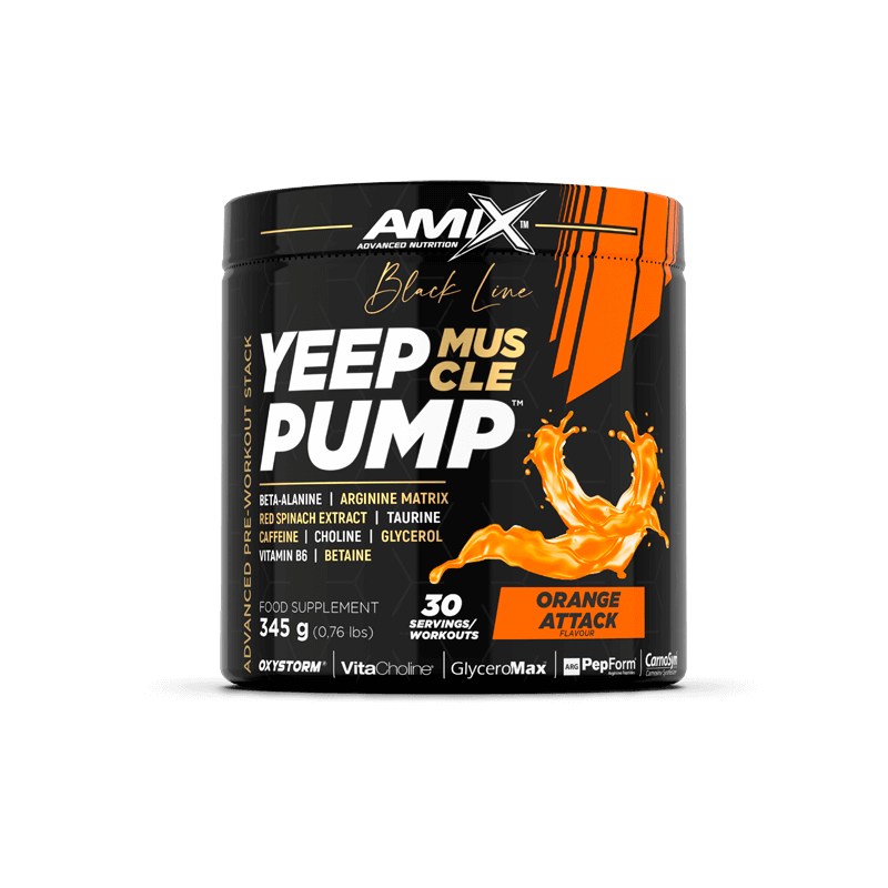 AMIX BLACK YEEP PUMP CAFFEINE 360GR. NARANJA ATTAC