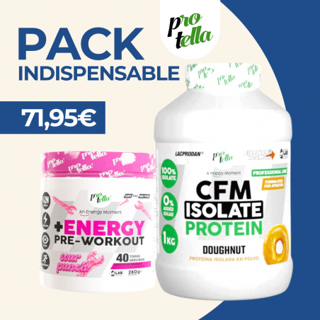 PACK PROTELLA: WHEY ISOLATE PROTEIN CFM 1KG + PRE-ENTRENO 280G