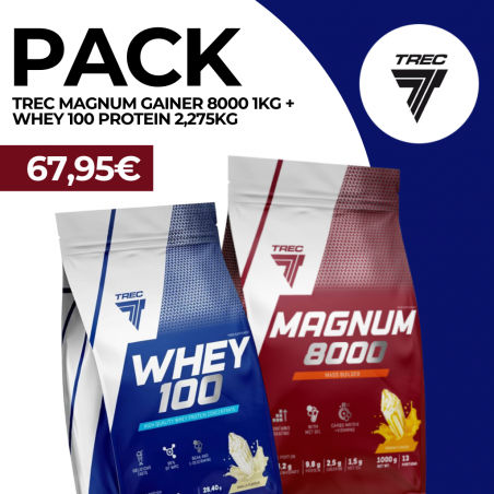 TREC MAGNUM GAINER 8000 1KG + WHEY 100 PROTEIN 2,275KG