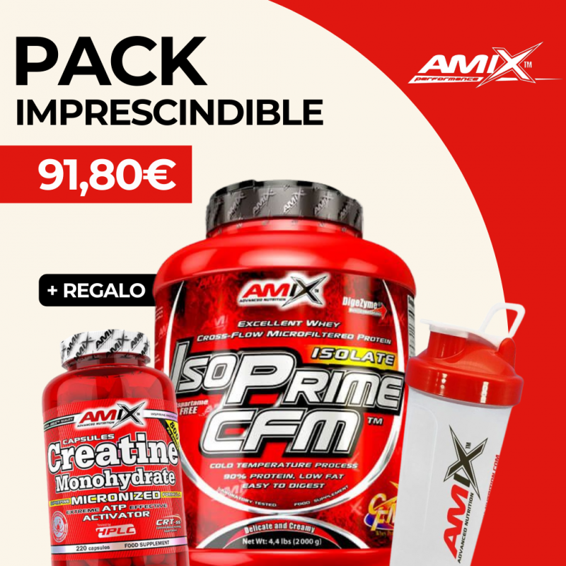 AMIX ISOPRIME CFM ISOLATE 2KG + CREATINA 30CAP + BATIDORA CLÁSICA