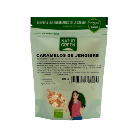 NATURGREEN CARAMELOS JENGIBRE BIO.125GR.