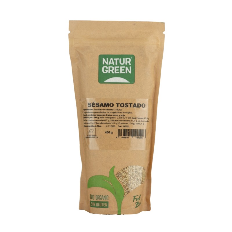 NATURGREEN SEMILLAS SESAMO TOSTADO BIO.450GR.