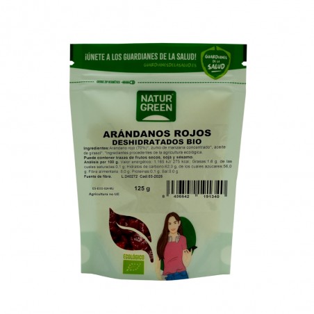 ARANDANOS ROJOS DESHIDRAT.BIO.125GR. NATURGREEN