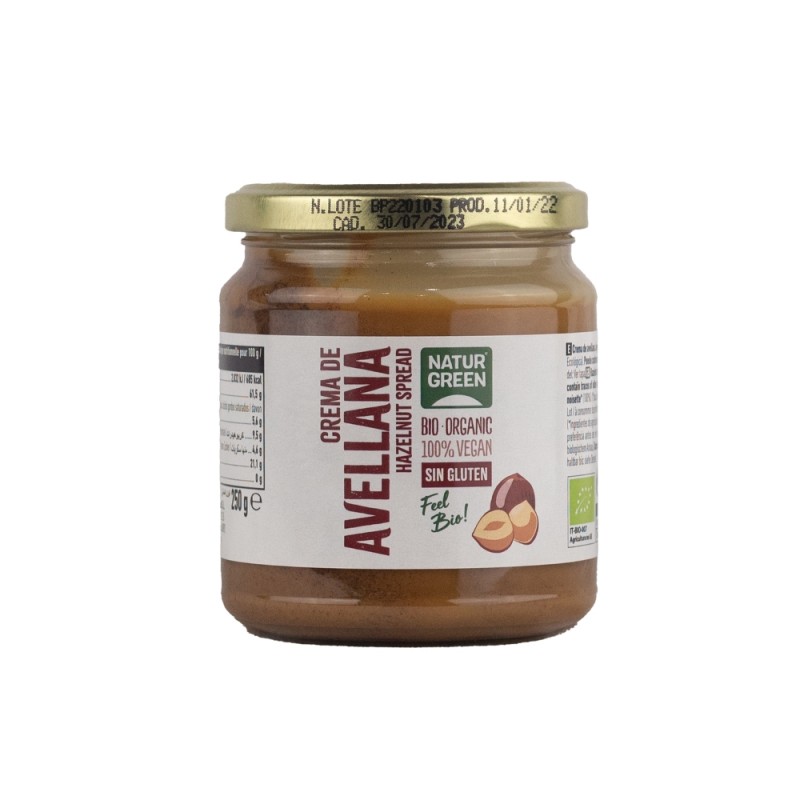 CREMA AVELLANA 100% BIO 250G NATURGREEN CREMA AVELLANA 100% BIO 250G NATURGREEN
