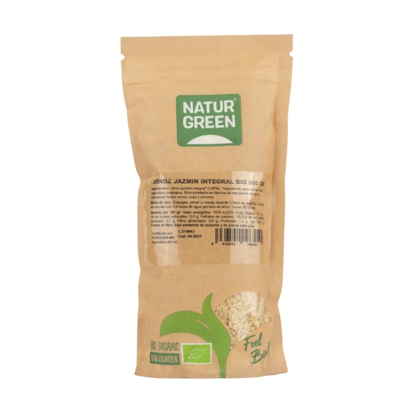 ARROZ JAZMIN INTEGRAL BIO 500G NATURGREEN ARROZ JAZMIN INTEGRAL BIO 500G NATURGREEN