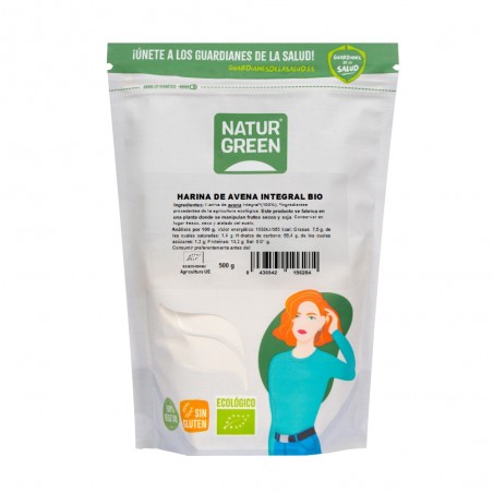 HARINA AVENA INTEGRAL S/GLUTEN BIO 500G NATURGREEN