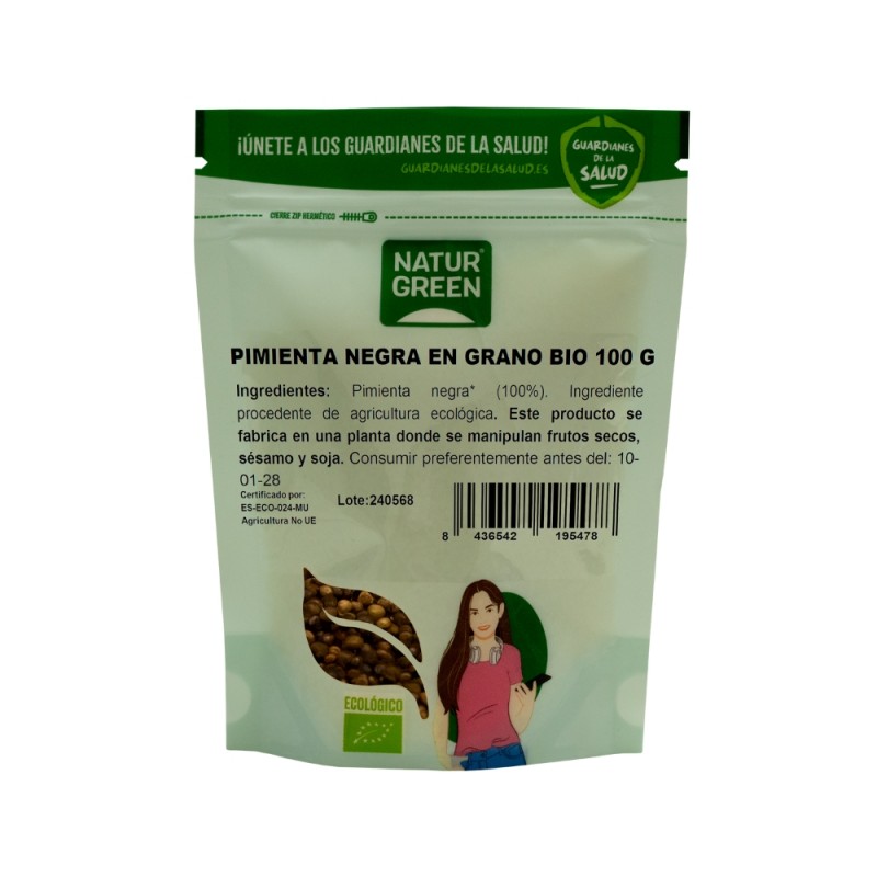 NATURGREEN ESPECIA PIMIENTA NEGRA GRANO Bio 100g