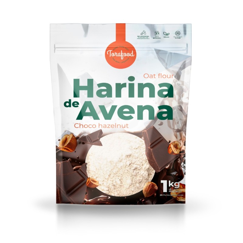 HARINA DE AVENA SABOR CHOCOLATE AVELLANA DE 1KG TORAFOOD HARINA DE AVENA SABOR CHOCOLATE AVELLANA DE 1KG TORAFOOD