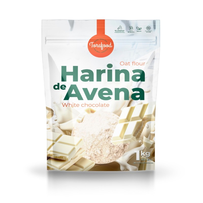 HARINA DE AVENA SABOR CHOCOLATE BLANCO DE 1KG TORAFOOD HARINA DE AVENA SABOR CHOCOLATE BLANCO DE 1KG TORAFOOD