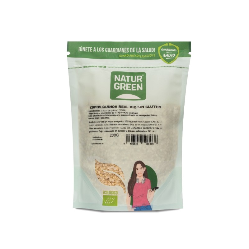 COPOS DE QUINOA REAL BIO 200G S/GLUTEN NATURGREEN COPOS DE QUINOA REAL BIO 200G S/GLUTEN NATURGREEN