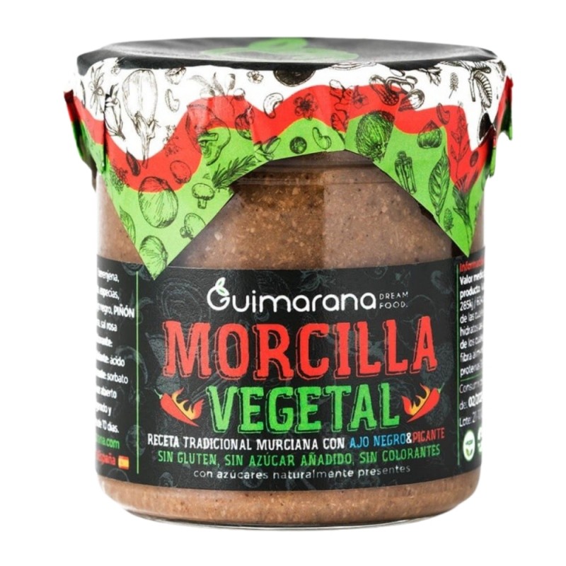 MORCILLA VEGETAL PICANTE TARRO 130GR GUIMARANA MORCILLA VEGETAL PICANTE TARRO 130GR GUIMARANA