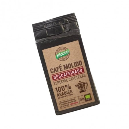 CAFE DESCAFEINADO MOLIDO 100% ARABICA 250G BIOCOP