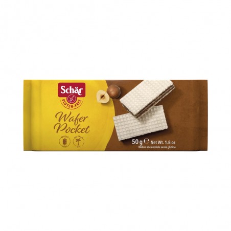 WAFER POCKET BARQUILLO AVELLANA SIN GLUTEN 50G SCHAR