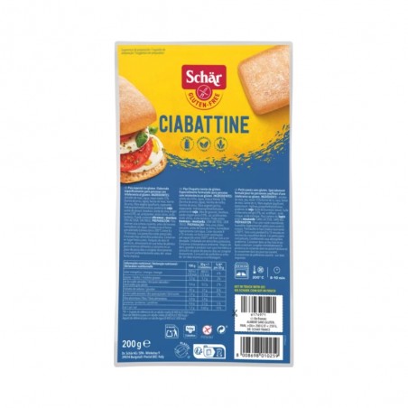 CIABATTINE SIN GLUTEN 200G SCHAR