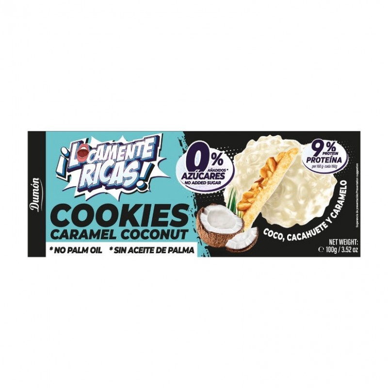 GALLETA COCO CACAHUETE Y CARAMELO LOCAMENTE RICAS 100G DUMON