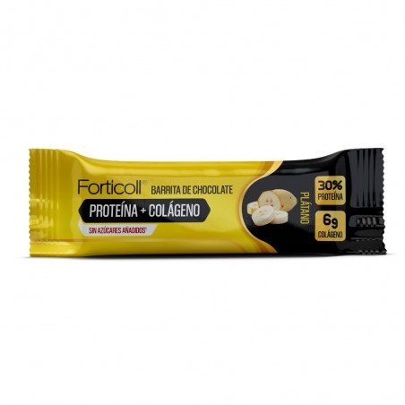 BARRITA DE PROTEINA + COLAGENO PLATANO CHOCOLATE 50G FORTICOLL