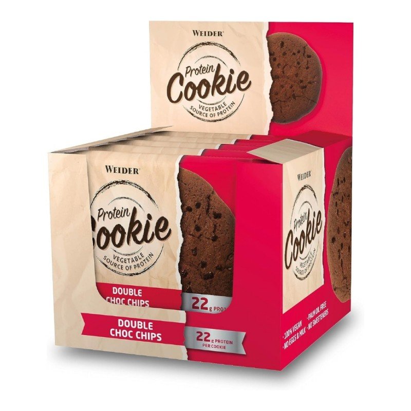 PROTEIN COOKIES VEGANAS DOBLE CHOCOLATE 12x90G WEIDER