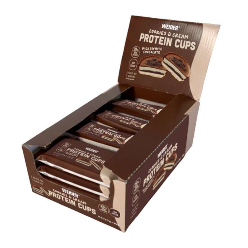 PROTEIN CUPS COOKIES AND CREAM 20x42G WEIDER PROTEIN CUPS COOKIES AND CREAM 20x42G WEIDER