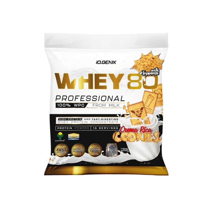 PROTEINA WHEY 80 PROFESSIONAL CREMA RICA COOKIES 500G IOGENIX PROTEINA WHEY 80 PROFESSIONAL CREMA RICA COOKIES 500G IOGENIX