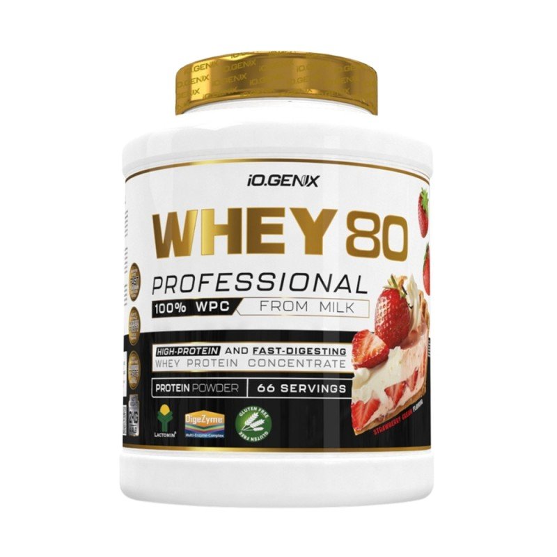 PROTEINA WHEY 80 PROFESSIONAL FRESA NATA 2KG IOGENIX