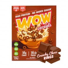 CEREALES PROTEICOS CRUNCHY CHOCO RINGS 250G WOW CEREALS