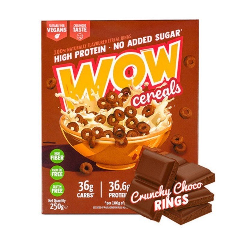 CEREALES PROTEICOS CRUNCHY CHOCO RINGS 250G WOW CEREALS CEREALES PROTEICOS CRUNCHY CHOCO RINGS 250G WOW CEREALS