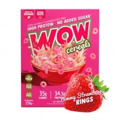 CEREALES PROTEICOS YUMMY STRAWBERRY RINGS 250G WOW CEREALS