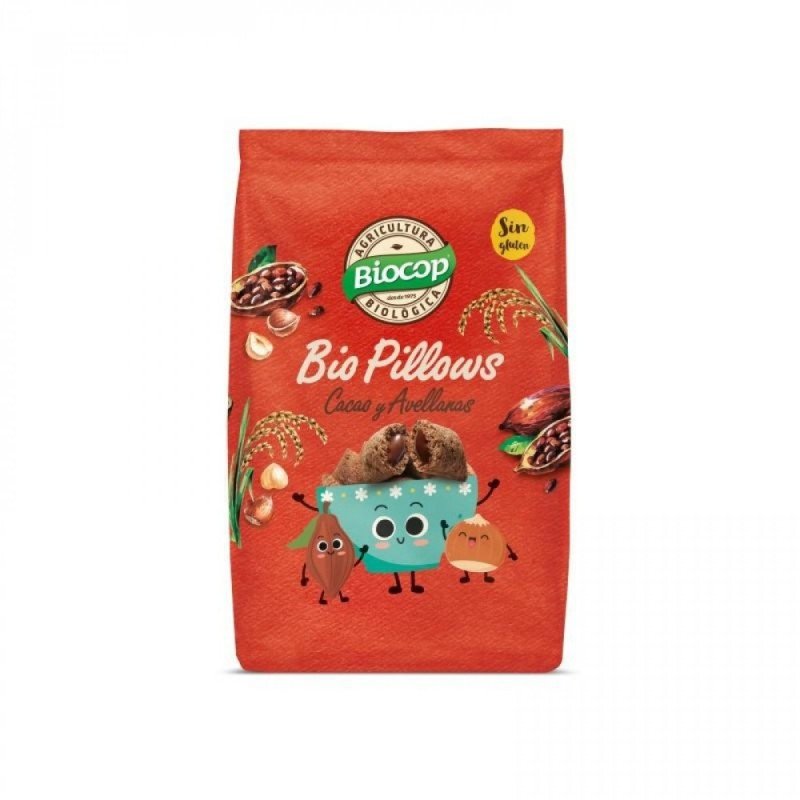 BIOPILLOWS CACAO Y AVELLANAS S/GLUTEN 300G BIOCOP