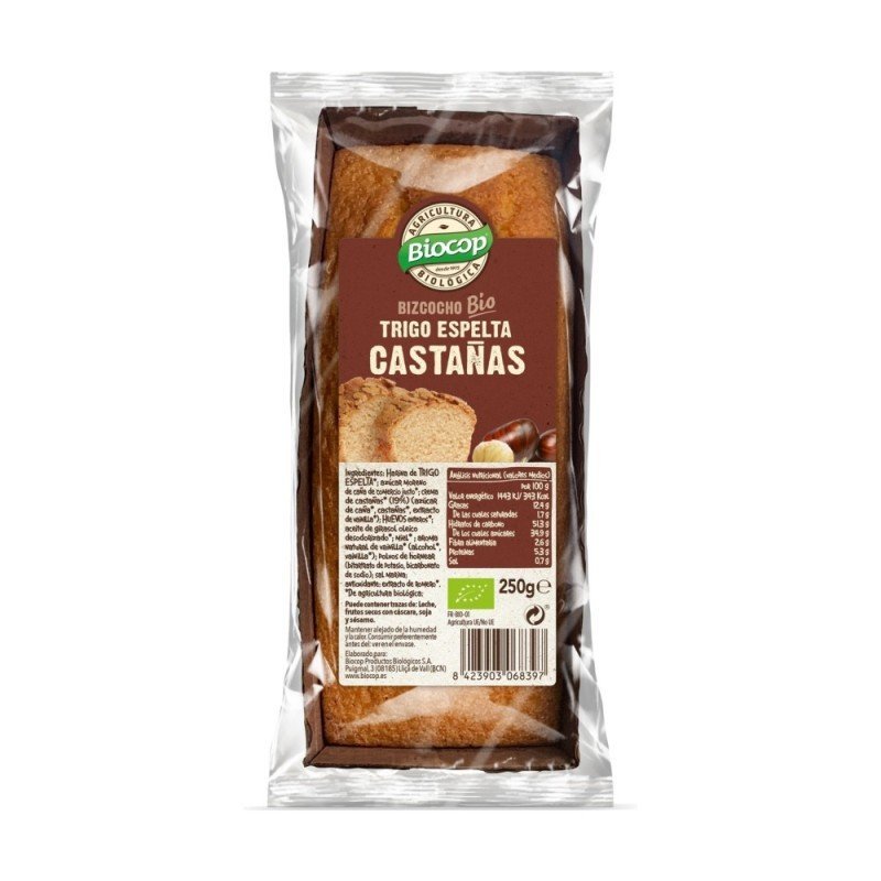 BIZCOCHO CASTAÑAS T.ESPELTA 250G BIOCOP BIZCOCHO CASTAÑAS T.ESPELTA 250G BIOCOP