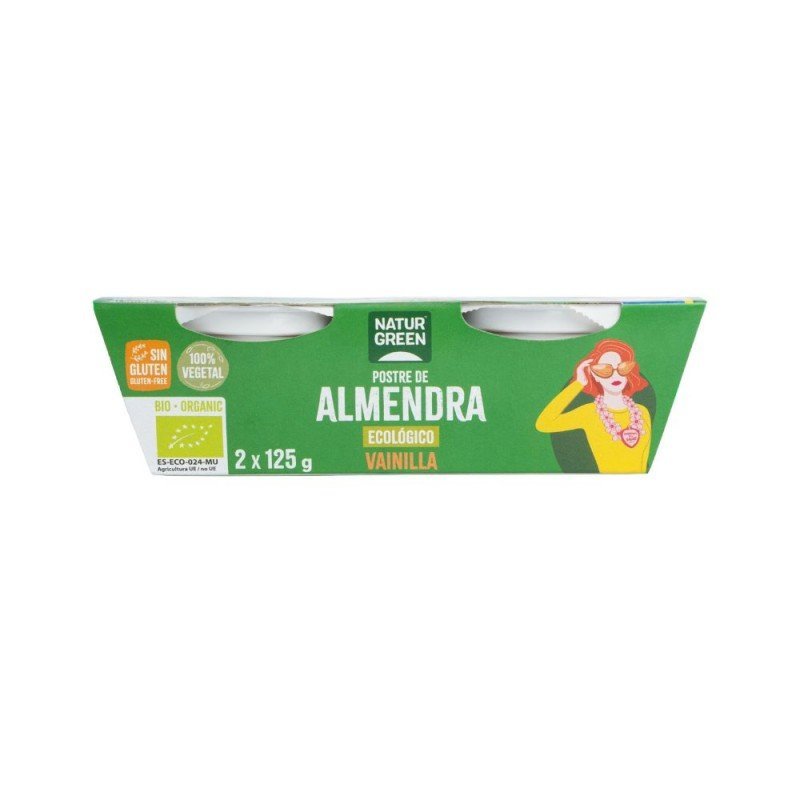 POSTRE ALMENDRA VAINILLA BIO. 2x125GR. NATURGREEN