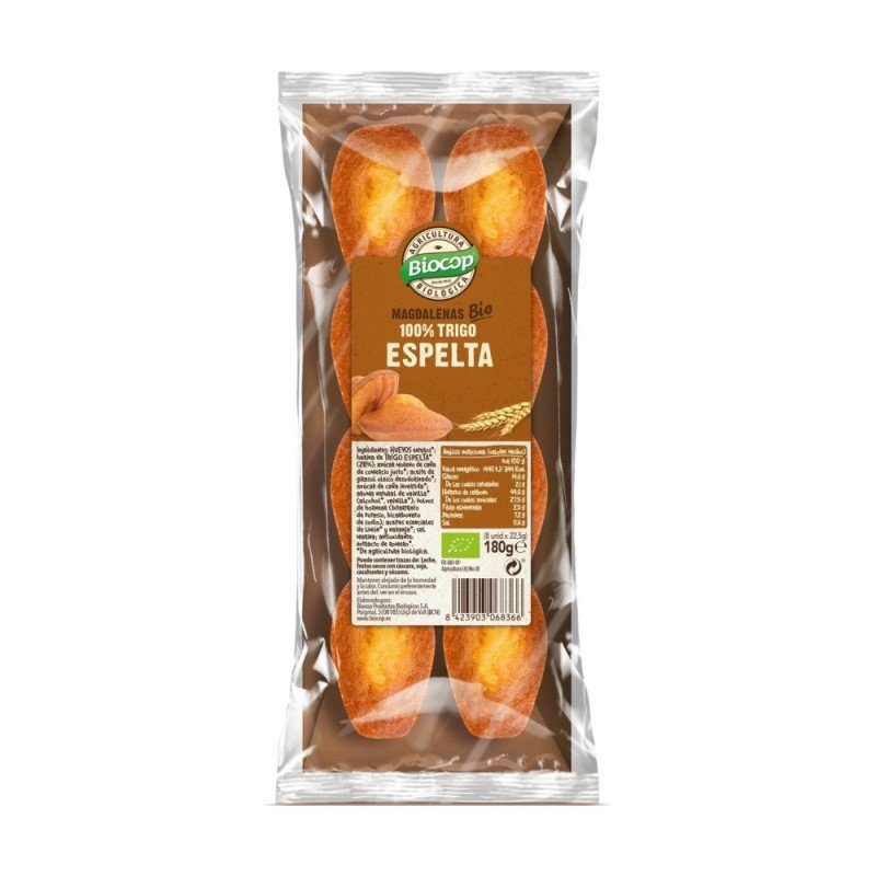 MAGDALENAS TRIGO ESPELTA 100% 180G8 BIOCOP MAGDALENAS TRIGO ESPELTA 100% 180G8 BIOCOP