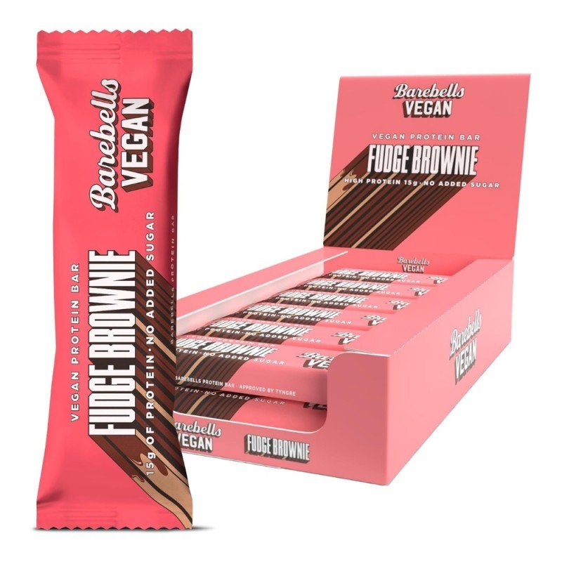 CAJA DE BARRITAS VEGANAS FUDGE BROWNIE BAREBELLS CAJA DE BARRITAS VEGANAS FUDGE BROWNIE BAREBELLS