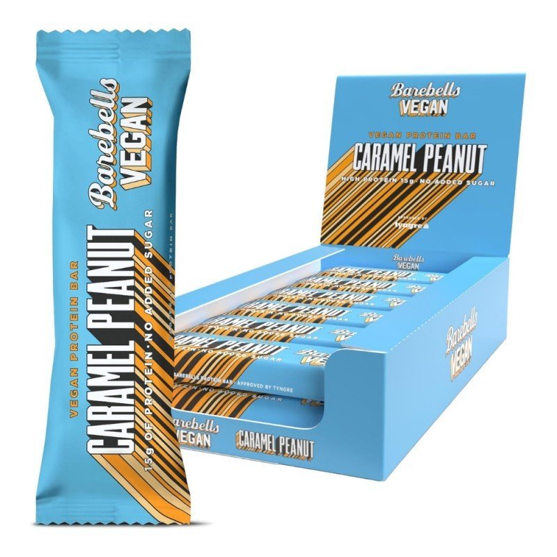 CAJA DE BARRITAS VEGANAS CARAMEL PEANUT BAREBELLS CAJA DE BARRITAS VEGANAS CARAMEL PEANUT BAREBELLS