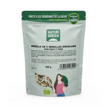 MEZCLA 6 SEMILLAS ENSALADA GOJI CHIA 225G NATURGREEN