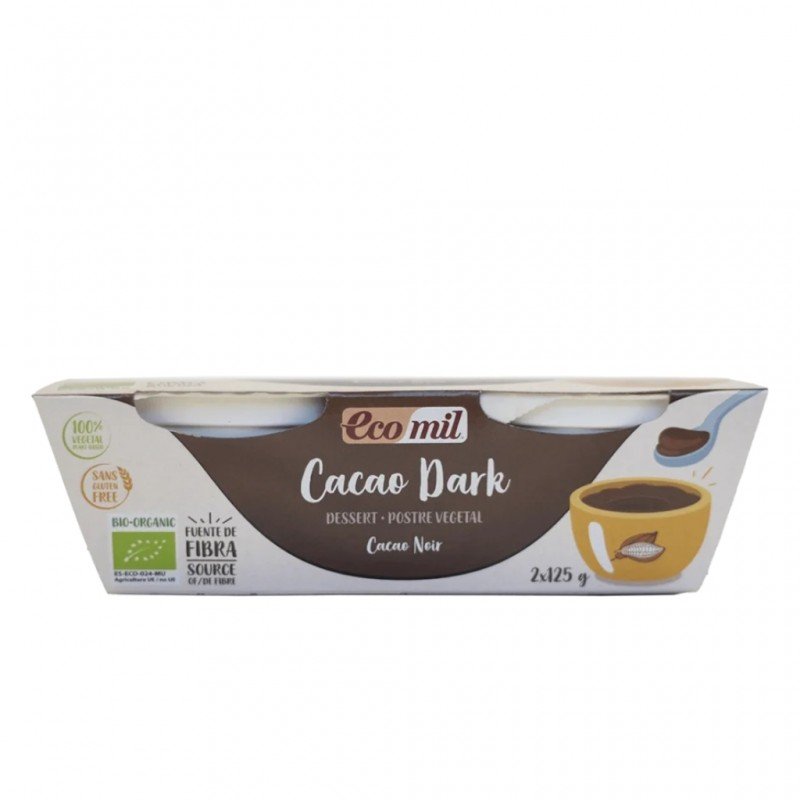 ECOMIL POSTRE CACAO DARK BIO. 2X125GR. ECOMIL POSTRE CACAO DARK BIO. 2X125GR.
