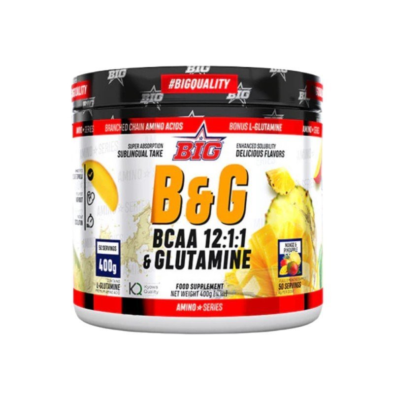 BCAAS CON GLUTAMINA 12:1:1 MANGO PIÑA 400G BIG BCAAS CON GLUTAMINA 12:1:1 MANGO PIÑA 400G BIG