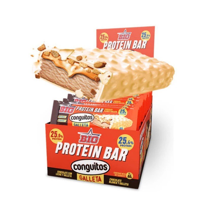 CAJA DE BARRITAS PROTEICAS CONGUITOS WHITE GALLETA 60G BIG CAJA DE BARRITAS PROTEICAS CONGUITOS WHITE GALLETA 60G BIG