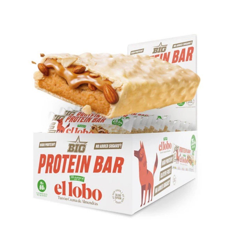 CAJA DE BARRITAS PROTEICAS TURRON EL LOBO 60G BIG CAJA DE BARRITAS PROTEICAS TURRON EL LOBO 60G BIG