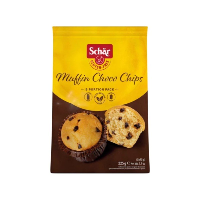 SCHAR MUFFIN CHOCO CHIPS S/GLUTEN 225g (5x45) SCHAR MUFFIN CHOCO CHIPS S/GLUTEN 225g (5x45)