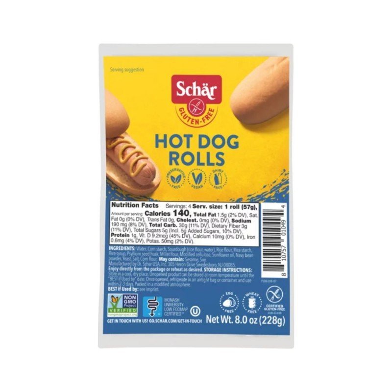 HOT DOG SIN GLUTEN 228G SCHAR HOT DOG SIN GLUTEN 228G SCHAR