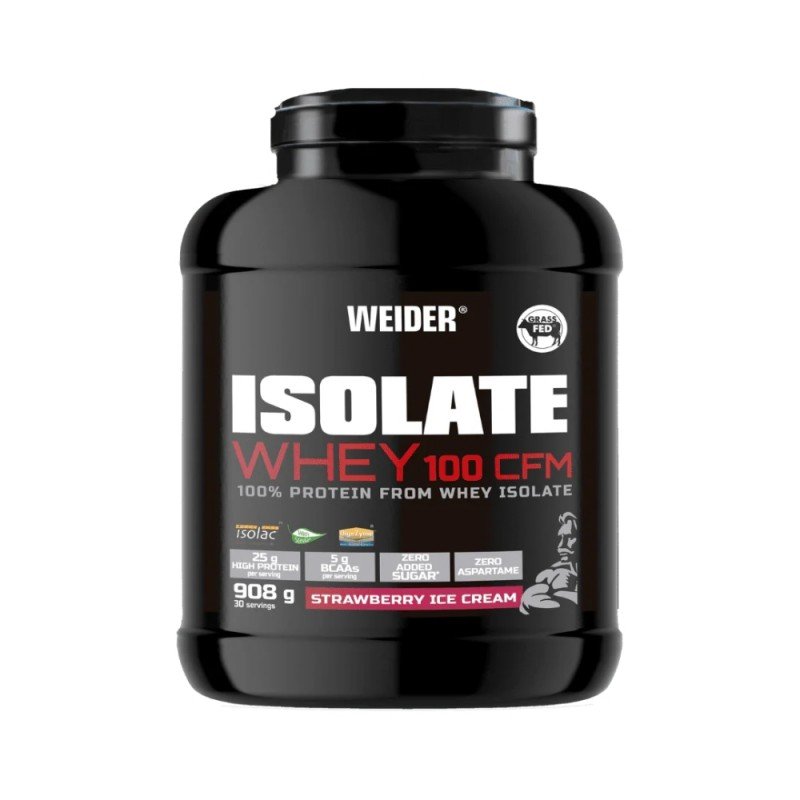 PROTEINA ISOLATE WHEY 100 CFM HELADO DE FRESA 908G WEIDER PROTEINA ISOLATE WHEY 100 CFM HELADO DE FRESA 908G WEIDER