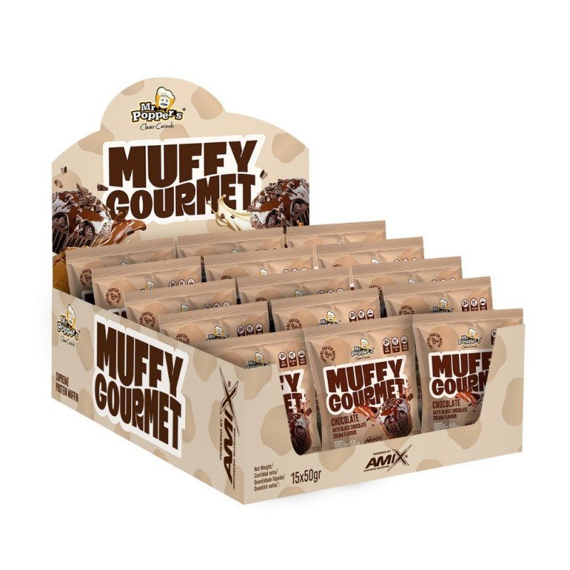 AMIX MR.POPPER MUFFY 15X50G CHOCO - CHOCO NEGRO AMIX MR.POPPER MUFFY 15X50G CHOCO - CHOCO NEGRO