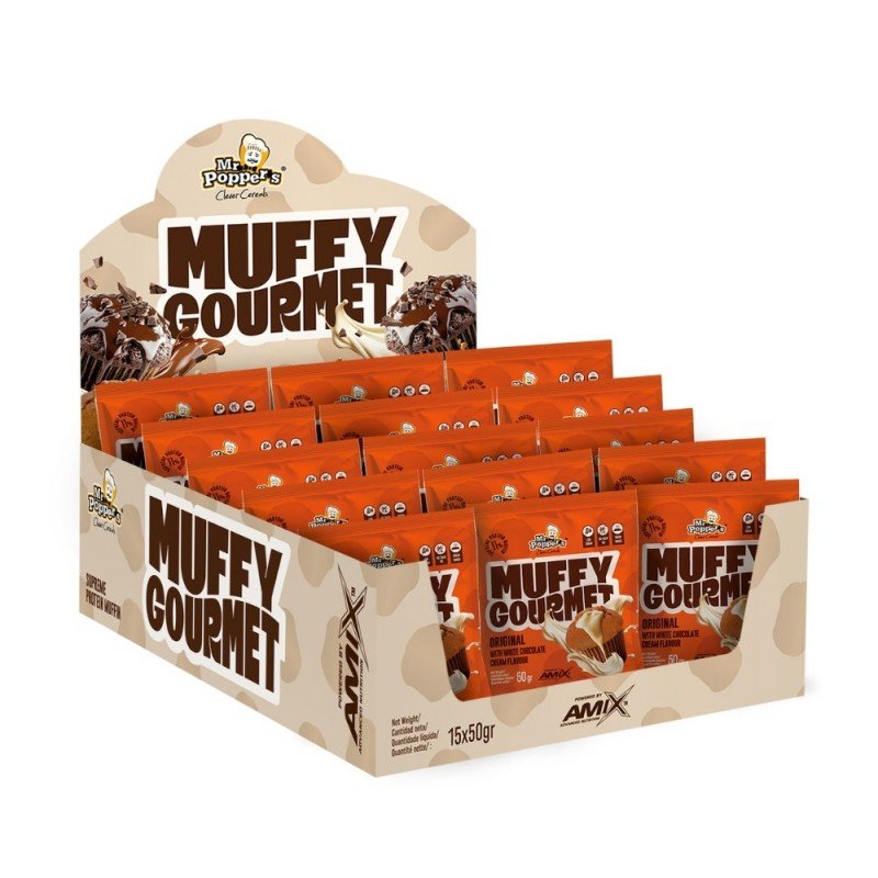 AMIX MR.POPPER MUFFY 15X50G ORIGINAL CHOCO BLANCO AMIX MR.POPPER MUFFY 15X50G ORIGINAL CHOCO BLANCO