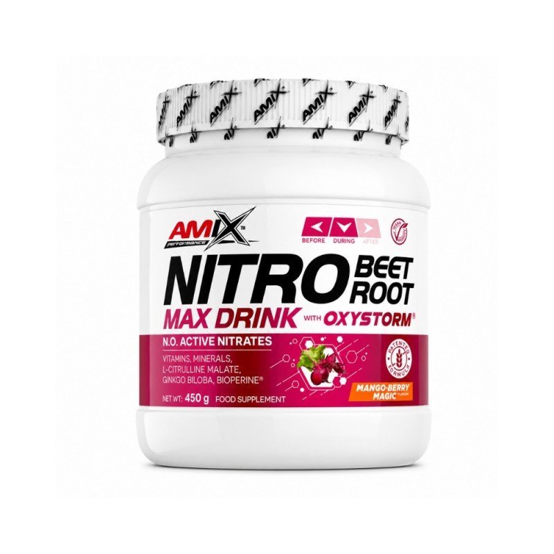 AMIX PERFORMANCE NITRO BEET ROOT MAX 450G MANGO BE AMIX PERFORMANCE NITRO BEET ROOT MAX 450G MANGO BE