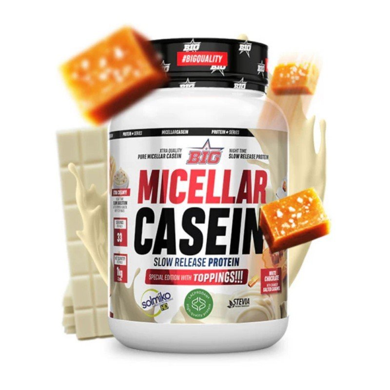 MICELLAR CASEIN CON TOPPINGS CHOCO BLANCO CON CARAMELO SALADO 1KG BIG MICELLAR CASEIN CON TOPPINGS CHOCO BLANCO CON CARAMELO SALADO 1KG BIG