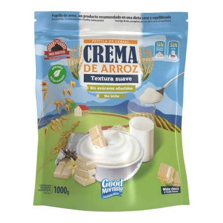 CREMA ARROZ GOOD MORNING CHOCO BLANCO VAINILLA 1KG MAX PROTEIN