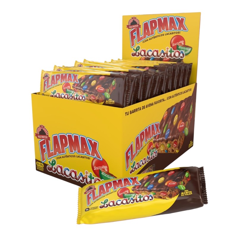 CAJA DE BARRITAS FLAPMAX 20*80G LACASITOS MAX PROTEIN