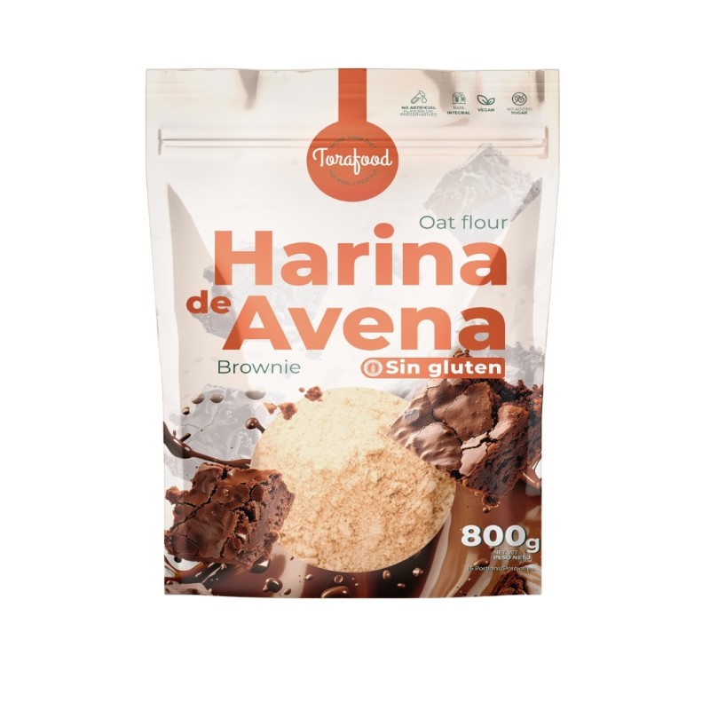 HARINA DE AVENA SIN GLUTEN BROWNIE 800G TORAFOOD